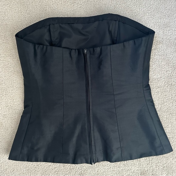 Vintage Kairat Top: silk sleeveless black corset top (skirt sold separately). - Picture 6 of 13